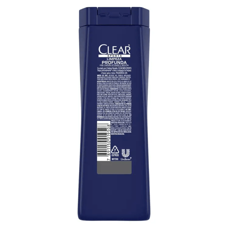 Shampoo Anticaspa Clear Men Sports Limpeza Profunda 200mL - Imagem 2